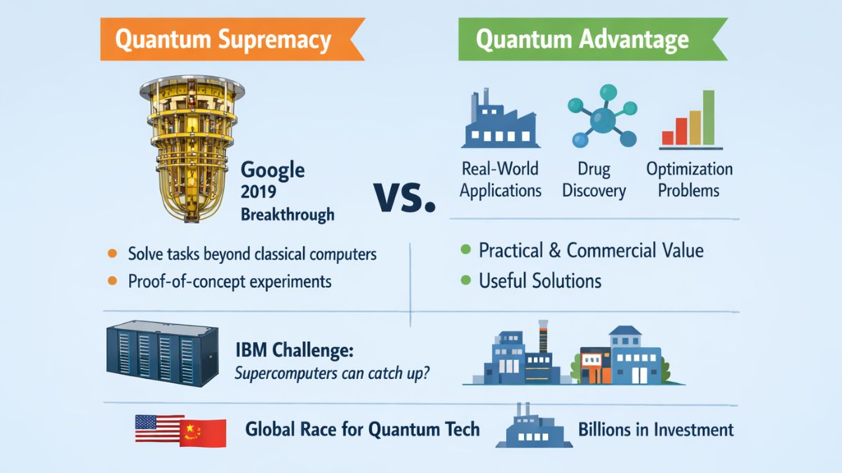 Quantum debate on Quantum advantage vs Quantum supremacy