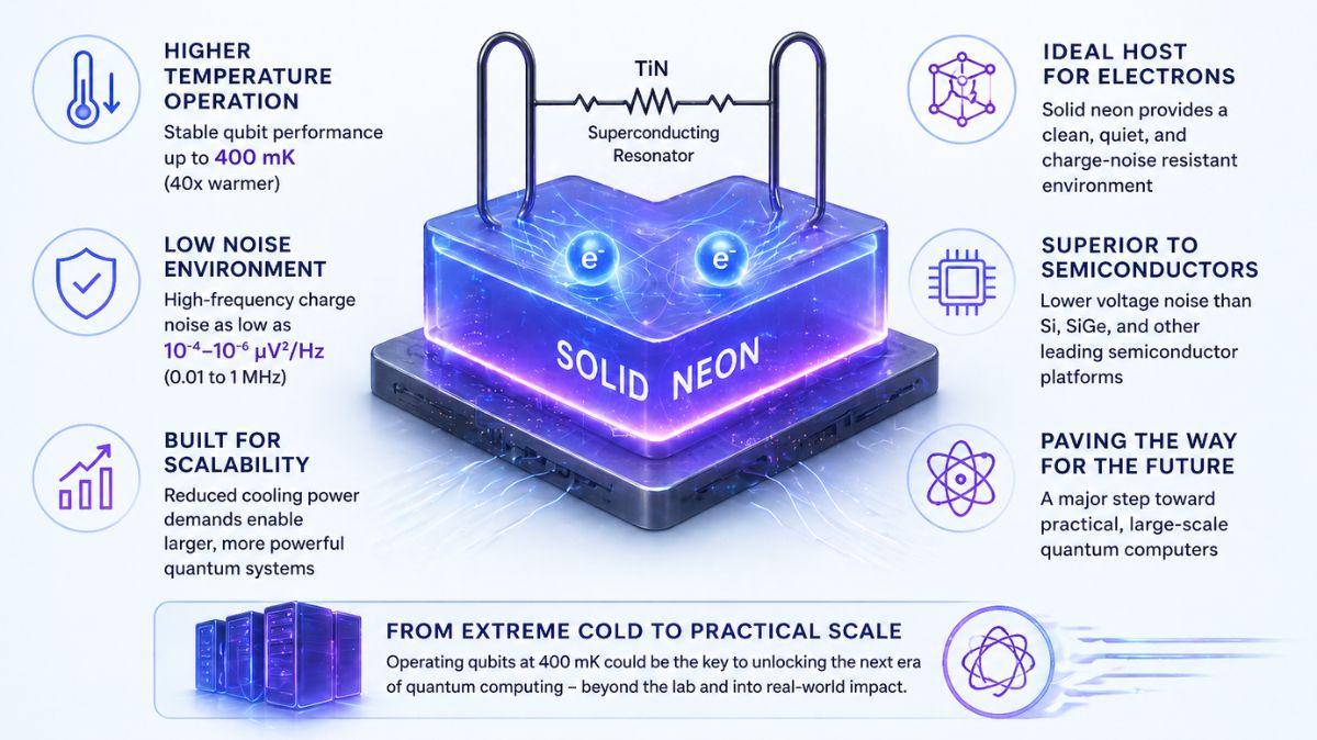 Solid Neon as a Noise-Resilient Host for Electron Qubits